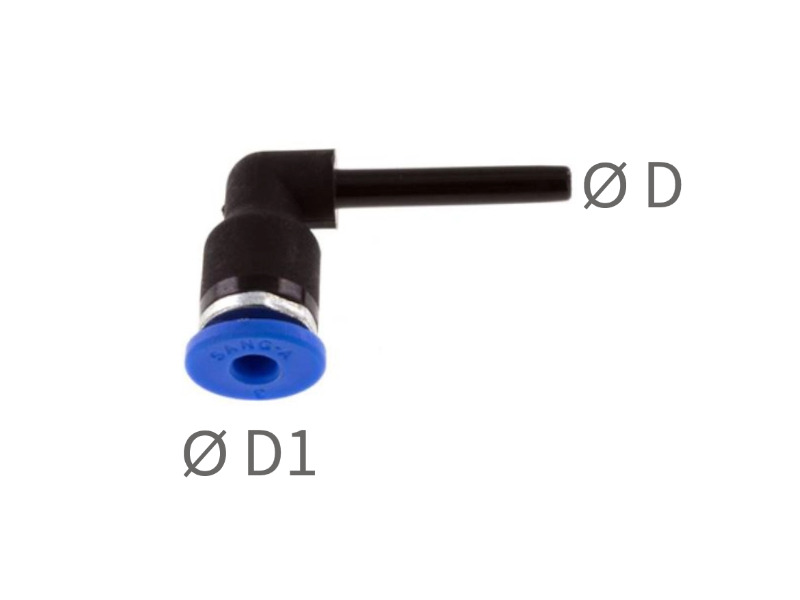 90° Winkel-Steckverbinder (reduzierend) mit Stecknippel  IQS-Standard