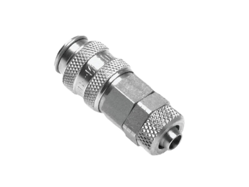 Kupplungsdose für Stecker beidseitig absperrend mit ÜWM 6x4mm NW 2,7 Edelstahl 1.4404