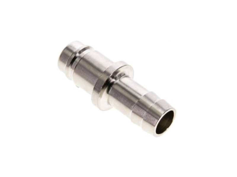 Kupplungsstecker mit Schlauchtülle 13 mm NW 15 Messing vernickelt