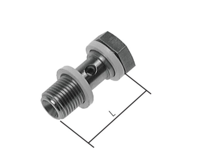 Hohlschraube 1-fach G 1/4" Länge 25 mm SW 17 mm Edelstahl