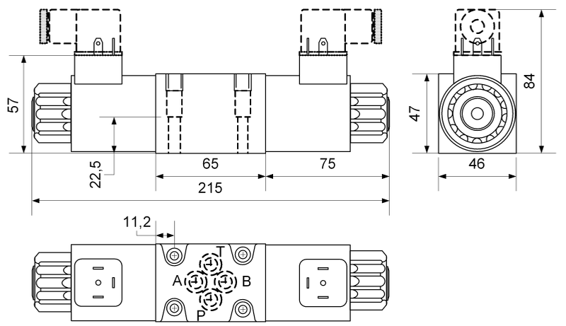 4/3 Wege Cetop Ventil NG 06 Nennspannung 24 V AC Kolbentyp S2