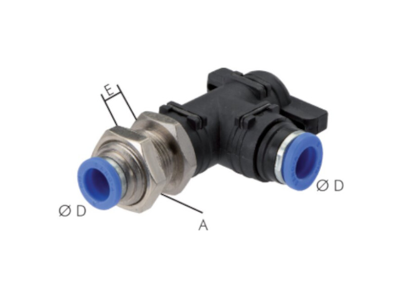 Winkel Schott Absperrhahn Steckverbinder 10mm - 10mm IQS-Standard