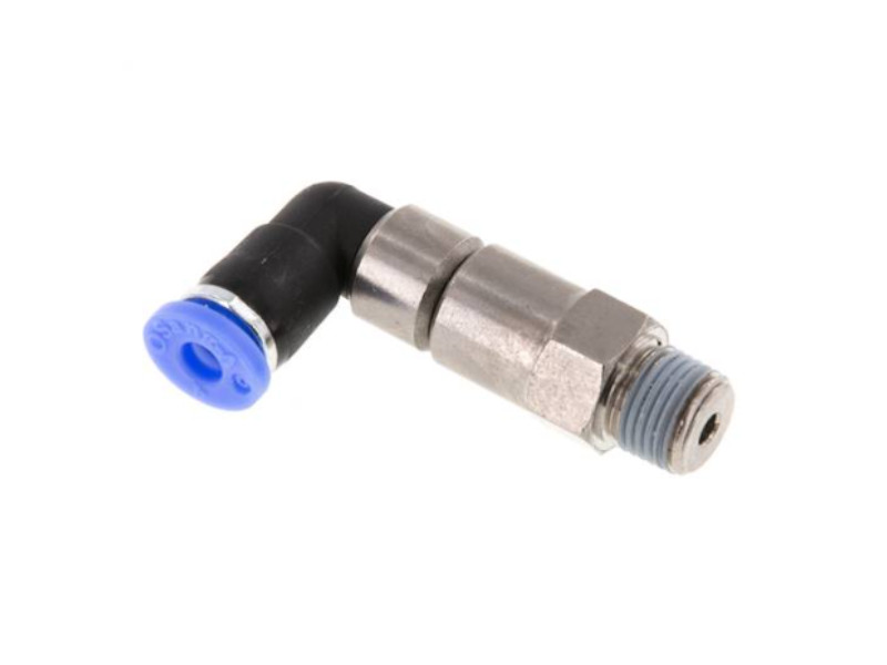 90° Drehverschraubung mit zwei Kugellager AG R 1/4" - 6mm IQS-Standard