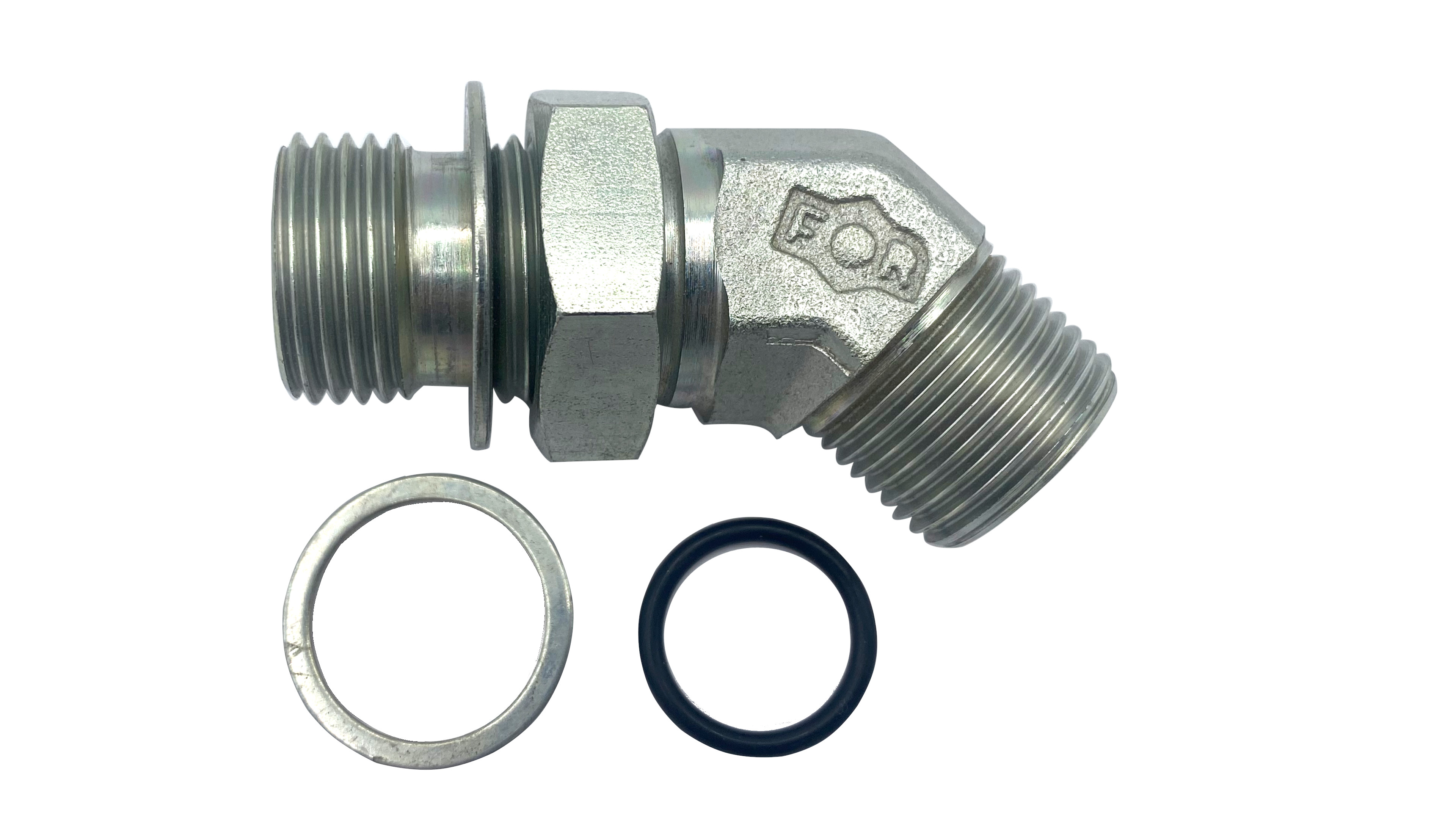 Einstellbare Winkel-Einschraubverschraubung 45° ORFS AG 9/16" UNF - AG G 1/4" WD