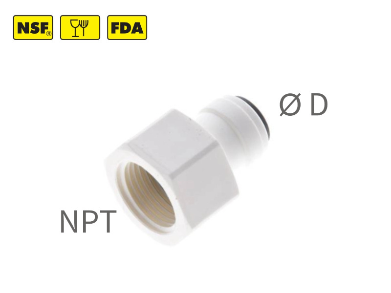 Gerade Steckverschraubung IG NPT 1/4" - 5/16" IQS-LE Inch