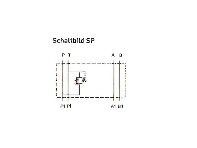 Vorgesteuertes Druckbegrenzungsventil NG 10 DF 100 l/min EB 0-210 bar Schaltsymbol SP