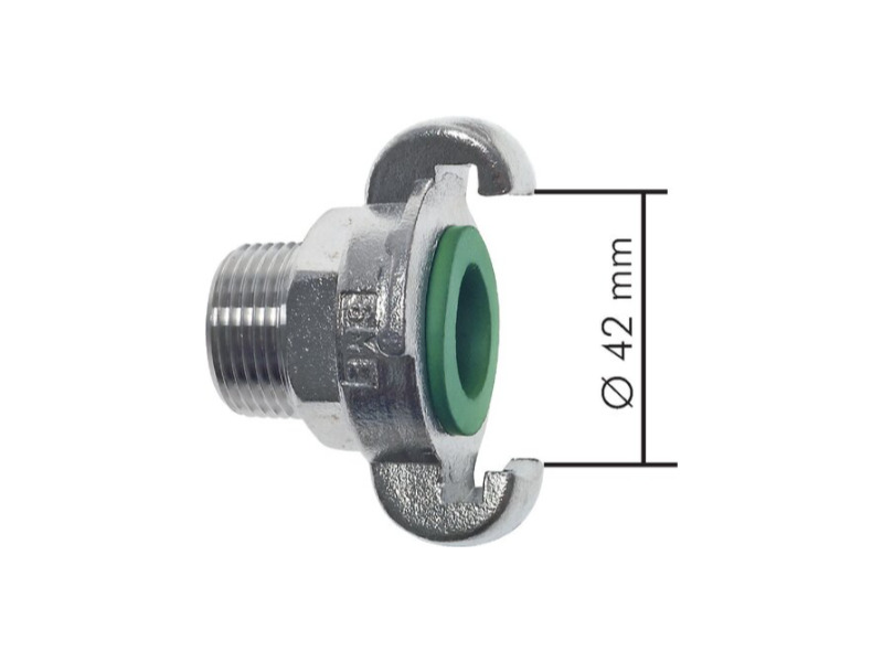 Kompressorkupplung DN 17 AG G 3/4" Klauenweite 42mm Dichtung NBR Stahl verzinkt