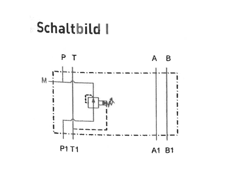 Vorgesteuertes Druckminderungsventil NG 10 DF 80 l/min EB 8-140 bar Schaltsymbol I