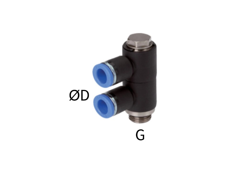 2-fach Steckverschraubung AG G 1/4" - 2x8mm IQS-Standard