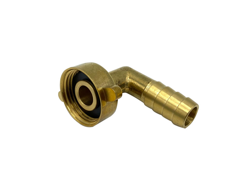 90° Winkel 2/3-Schlauchtülle mit Flügelüberwurfmutter IG G 3/4" WD - 10mm Messing