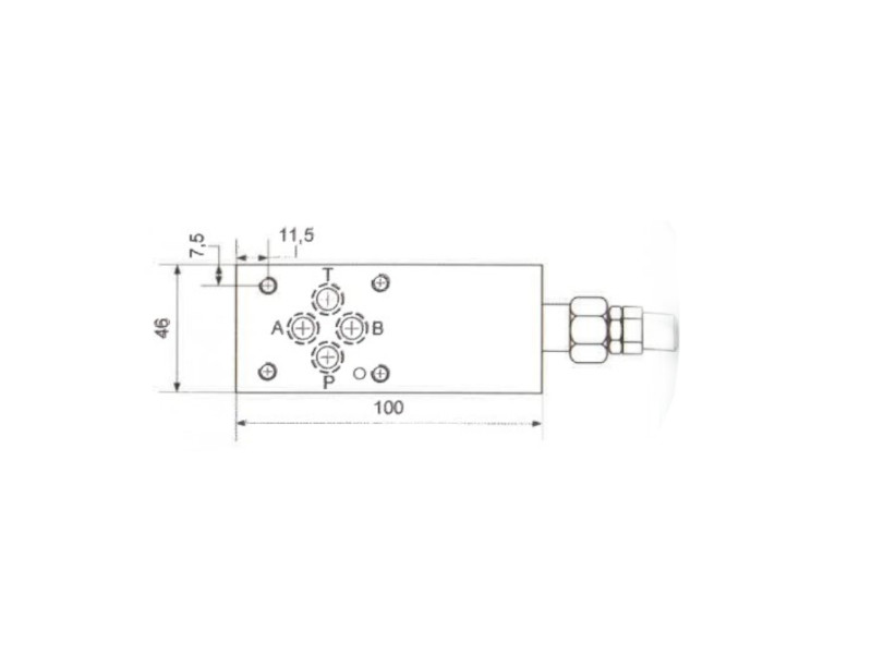 Direkgesteuertes Druckbegrenzungsventil NG 06 DF 50 l/min EB 0-140 bar Schaltsymbol SP 