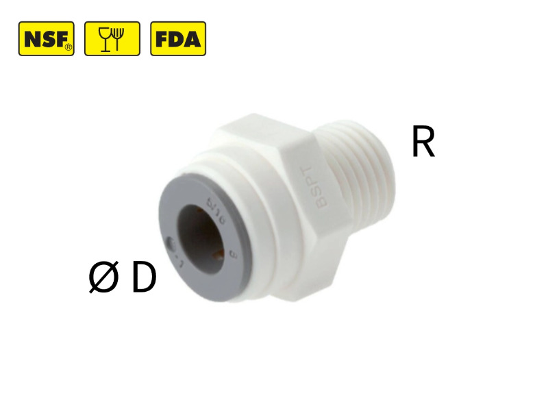 Gerade Steckverschraubung AG R 3/8" - 8mm IQS-LE metrisch