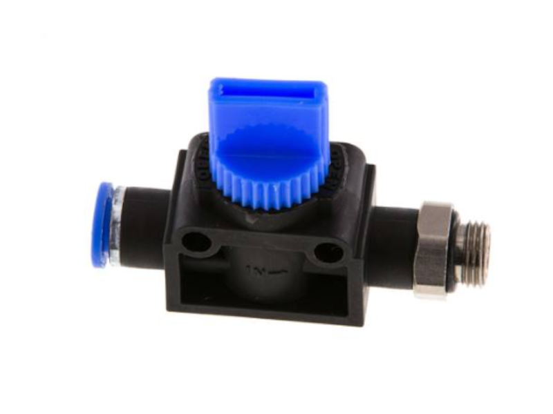 3/2-Wege Absperrventil Steckverschraubung AG G 1/4" - 10mm Gewindeseite entlüftend IQS-Standard
