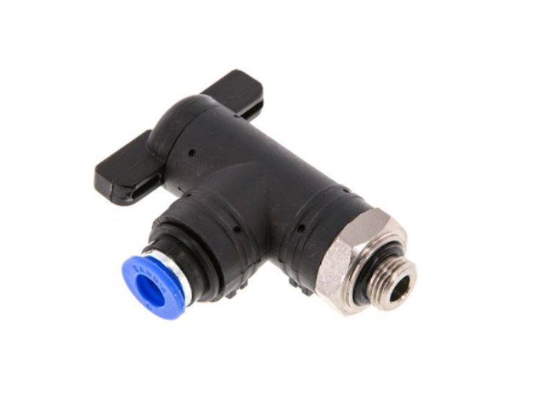 Winkel Absperrhahn Steckverschraubung AG G 3/8" - 6mm IQS-Standard