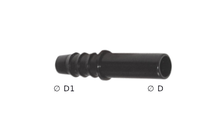 Stecknippel 12mm mit Schlauchtülle 10mm für Schlauch ID 8mm IQS-Standard