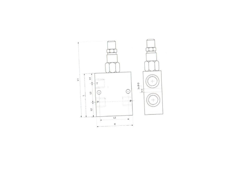 Druckbegrenzungsventil IG 3/8" Durchfluss 45 l/min Einstellbereich 100-350 bar 