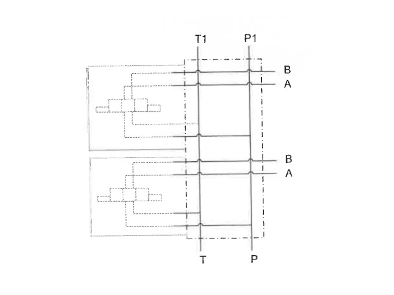 Kompaktanschlussplatte Aluminium NG 06 Anzahl der Ventilplätze: 4