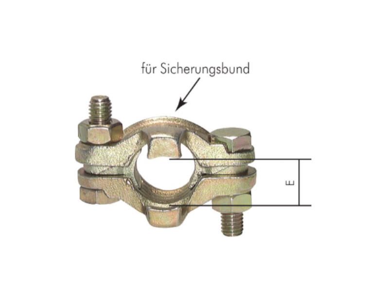Schlauchklemme 2-teilig mit Sicherheitsklauen 