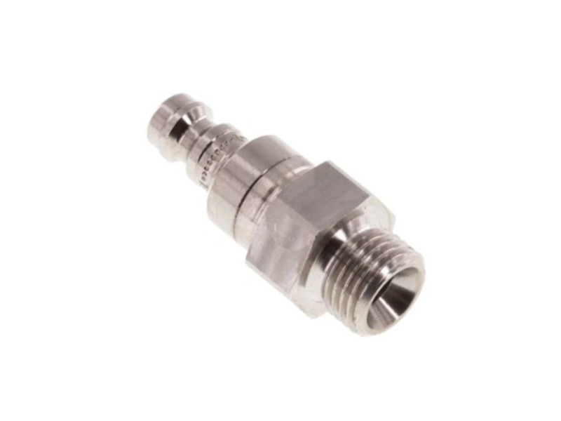 Kupplungsstecker beidseitig absperrend AG G 3/8" NW 5 Edelstahl 1.4404