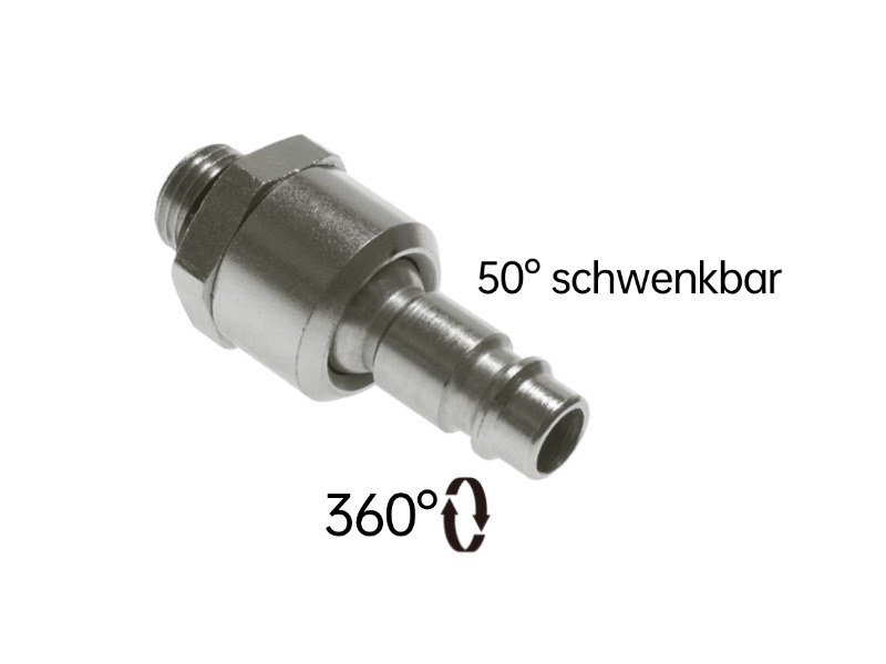 Kupplungs-Stecker mit Drehgelenk AG G Stahl vernickelt
