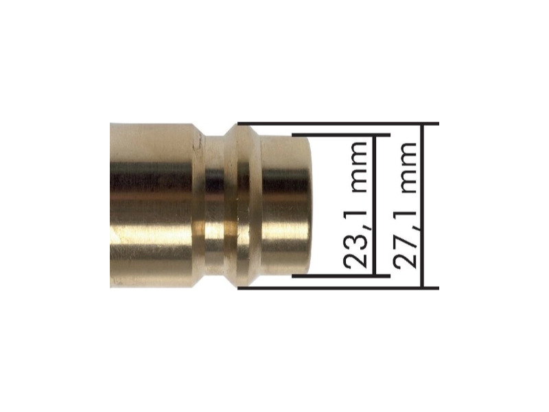 Kupplungsstecker mit Schlauchtülle 25 mm NW 19 Messing vernickelt