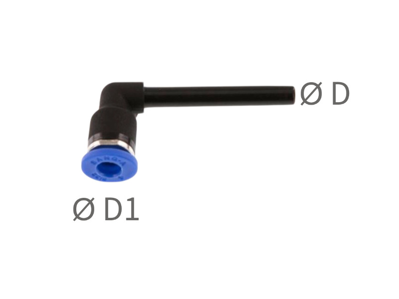 90° Winkel-Steckverbinder mit langem Stecknippel IQS-Standard