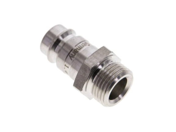 Kupplungsstecker AG G 3/8" NW 10 Edelstahl 1,4404