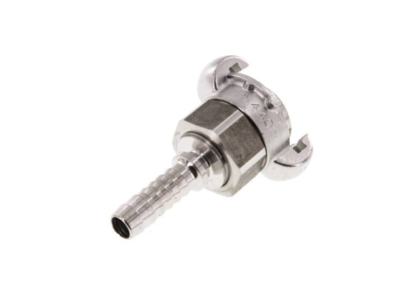 Kompressorkupplung DN 15 Schlauch ID 19mm Klauenweite 42mm Dichtung FKM Edelstahl 1,4401