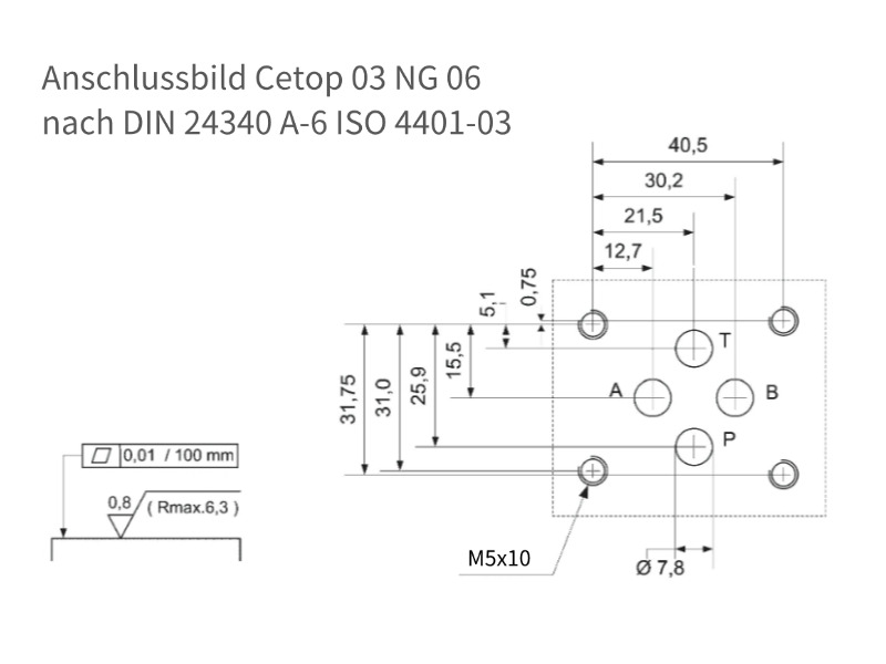 4/2 Wege Cetop Ventil NG 06 Nennspannung 24 V DC Kolbentyp TA