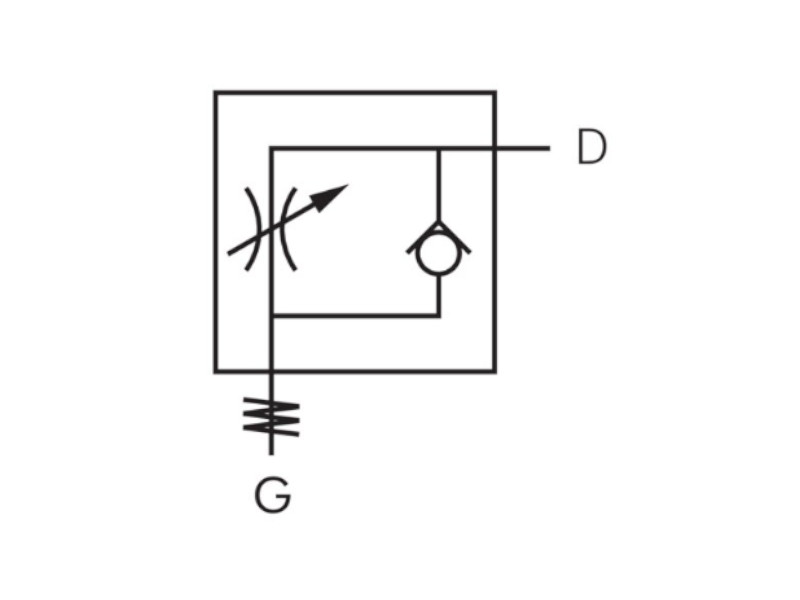 IQS Drosselrückschlagventil AG G 1/4" - 4 mm abluftregelnd