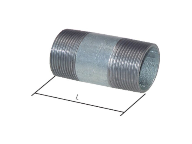 Rohrnippel AG R 3/4" - AG R 3/4" Länge 60mm Stahl ST 37 verzinkt