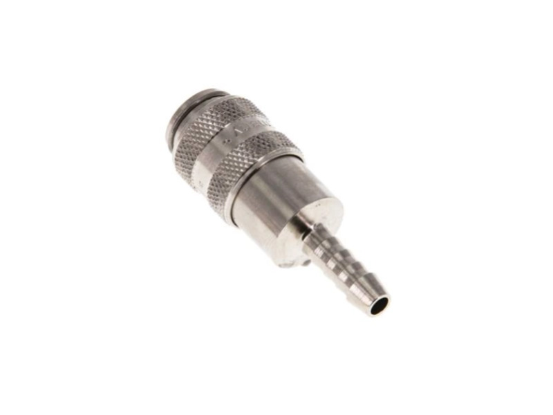 Kupplungsdose mit Schlauchtülle 4 mm NW 5 Messing vernickelt