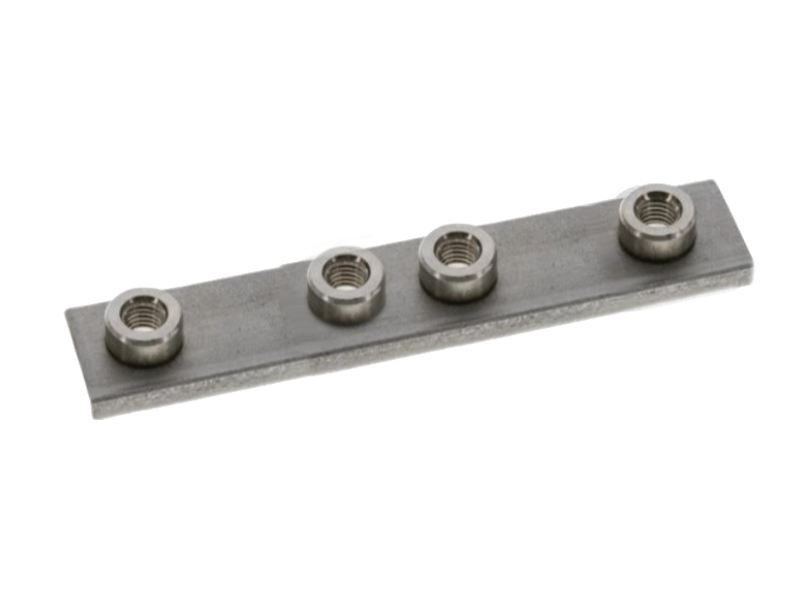 Schweißplatte für 2 einfach Schellen Stahl Zink/Nickel beschichtet