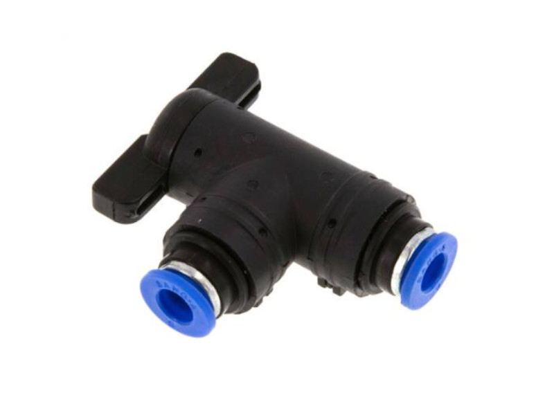 Winkel Absperrhahn Steckverbinder 6mm - 6mm IQS-Standard