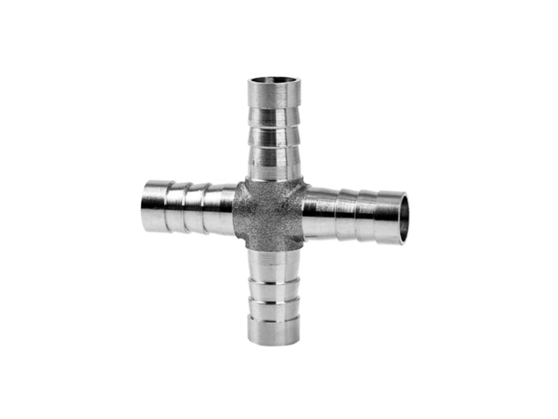 Kreuz-Schlauchverbinder Edelstahl 1.4301