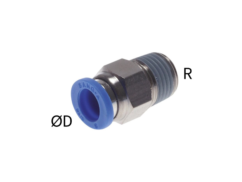 Gerade Steckverschraubung AG R 1/4" - 4mm IQS Standard