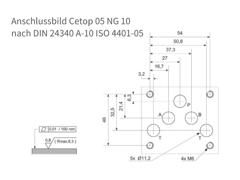 4/2 Wege Cetop Ventil NG 10 Durchfluss 150 l/min Kolbentyp TAK PN 320 bar Hebelsteuerung 